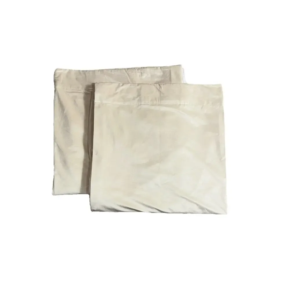 2 Velvet Curtains Panels Light Beige Lined Drapes Rod pocket 95 Long Neutral